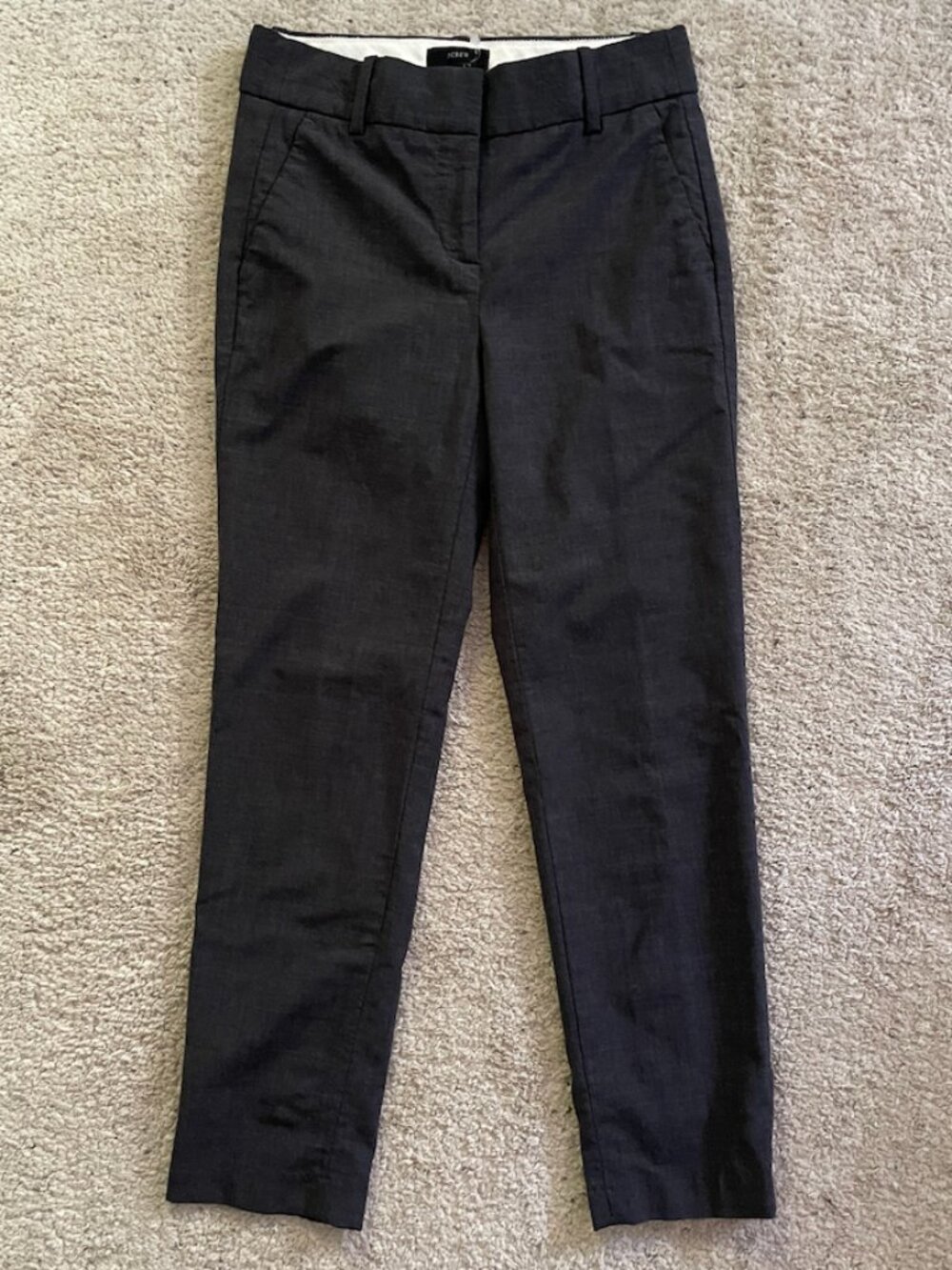 J.Crew Petite Cameron Slim Crop Pant Italian Stretch Wool Heather Gray 0P NWOT